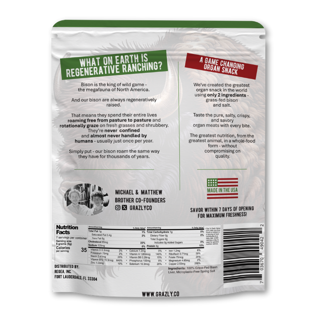 Bison Liver Crisps - 100% Grass-Fed/Finished