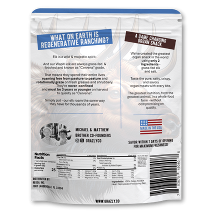 Elk Heart Crisps - 100% Grass-Fed/Finished