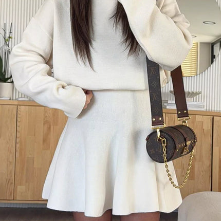 Round Neck Long Sleeve Mini Sweater Dress