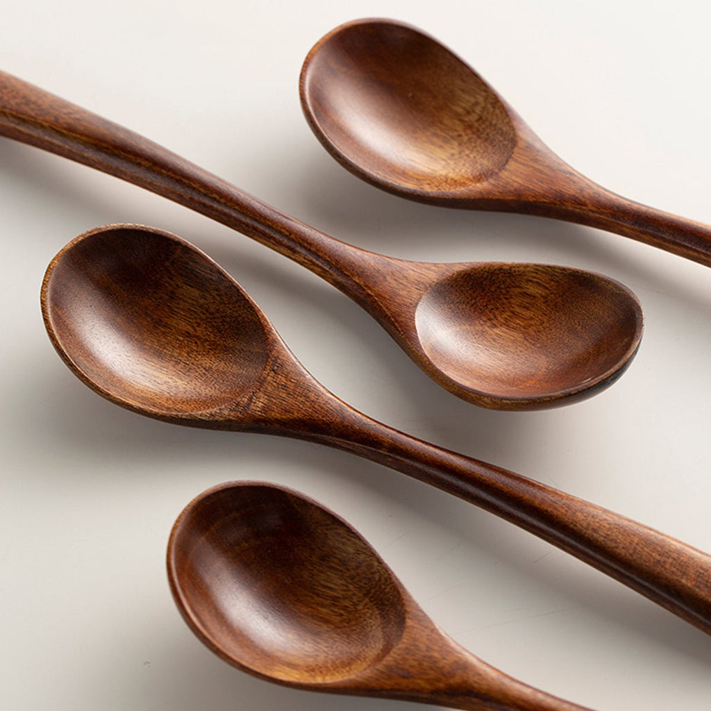 Handcrafted Wooden Spoons Set – Geometric Pattern Eco-Friendly Utensils