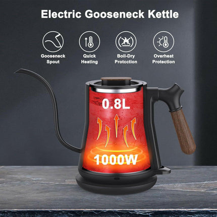 Gooseneck Electric Kettle,Stainless Steel Inner, Leak Proof ,Rapid Heating, Auto Shutoff