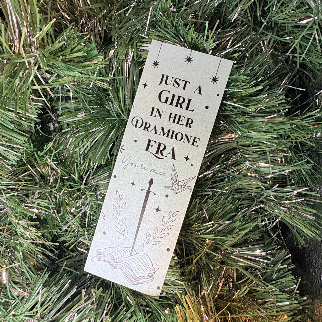 Awfullynerdy.co - Just a Girl in Her Dramione Era Bookmark - Pearl Matte Finish - Dual Sided