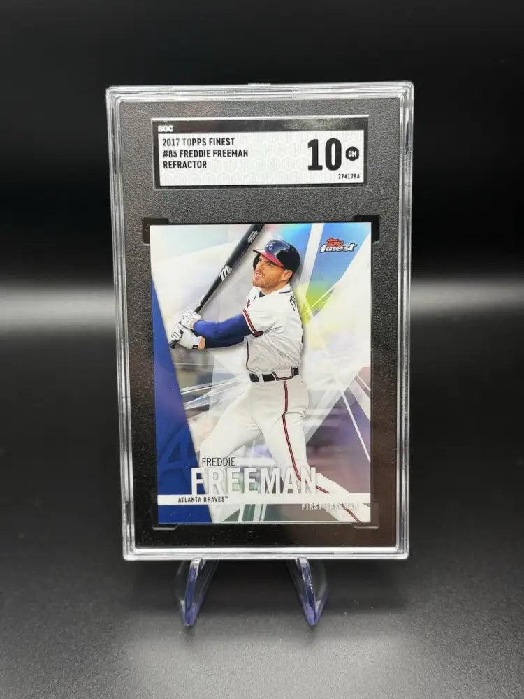 2017 Topps Finest Freddie Freeman Refractor #85 SGC 10 Gem Mint Braves