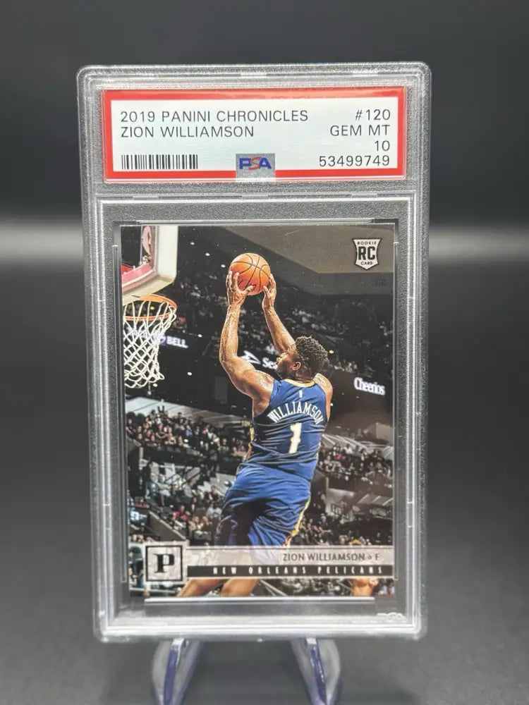 2019 Panini Chronicles Zion Williamson Rookie #120 PSA 10 Gem Mint Pelicans)