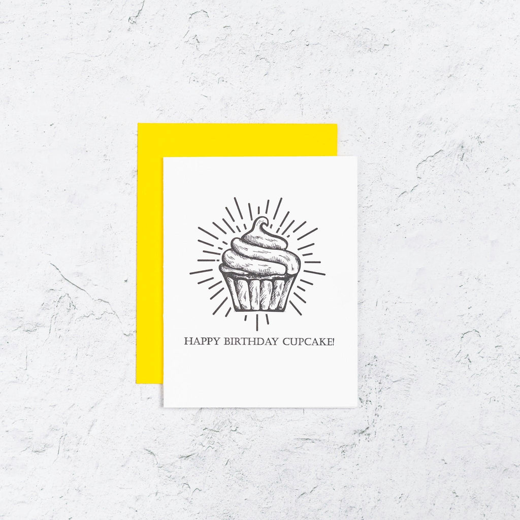 Happy Birthday Cupcake Card Box Set of 10