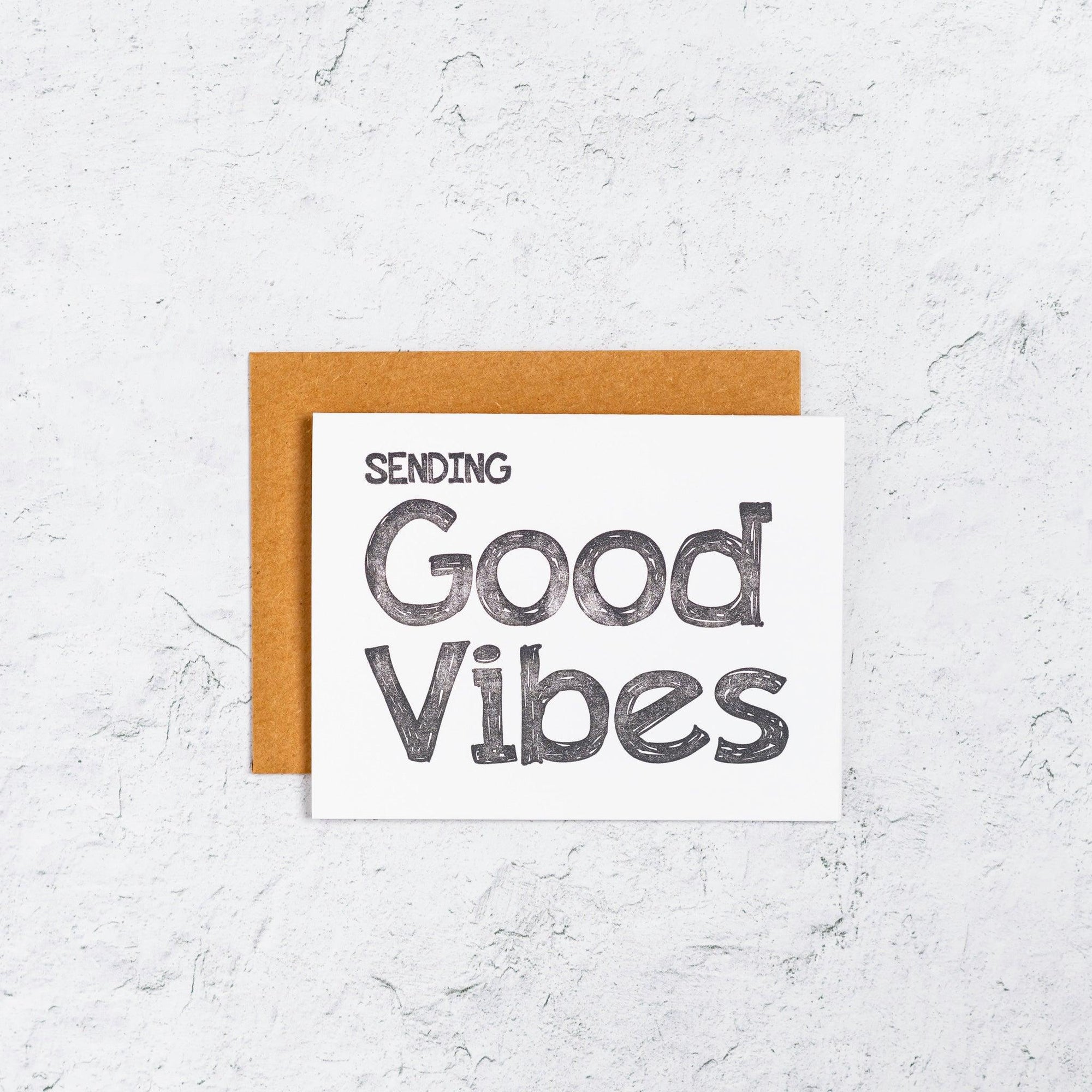 Sending Good Vibes Letterpress Card