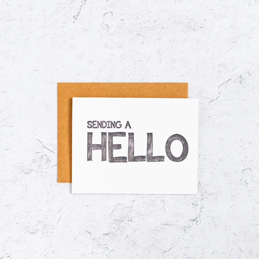 Sending a Hello Letterpress Card Box Set of 10