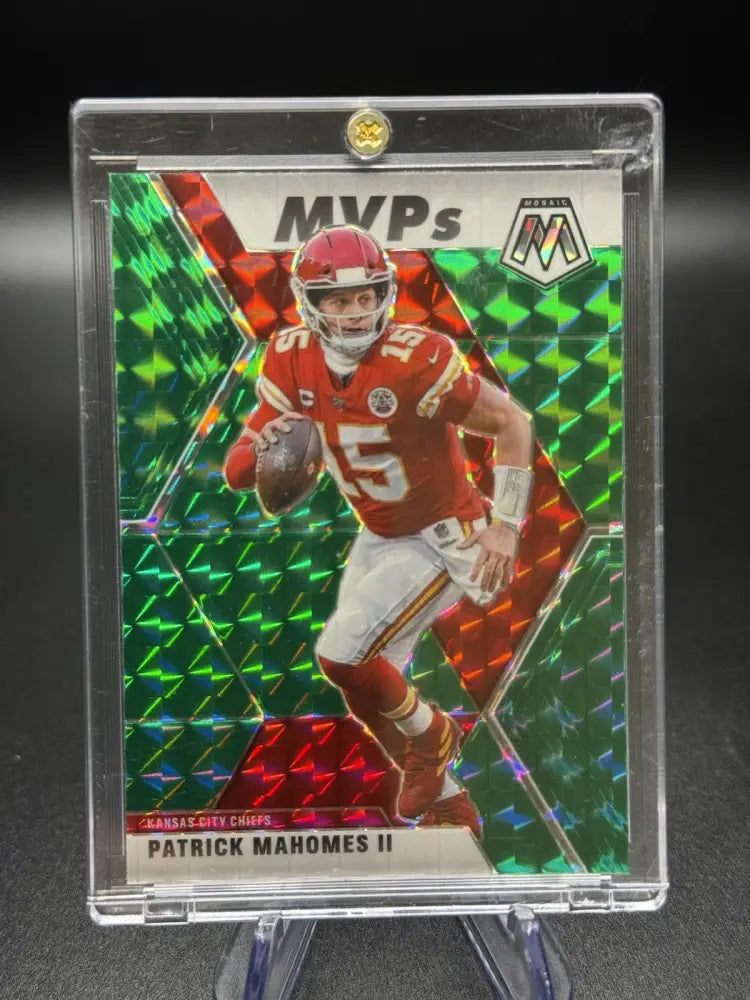 2020 Panini Mosaic - MVPs Patrick Mahomes II #297 Green Mosaic Prizm