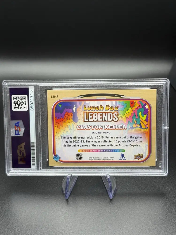 2022-23 Upper Deck Series 2 Lunch Box Legends – Clayton Keller – Autograph – PSA