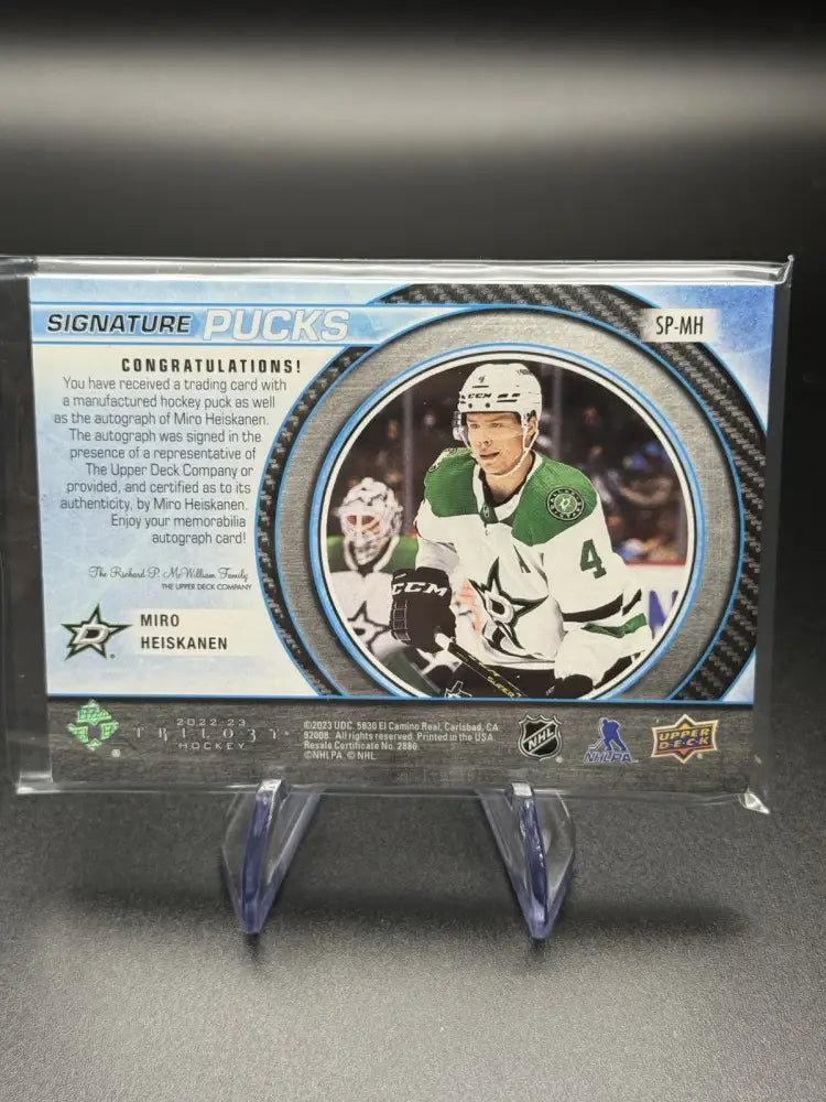 2022-23 Upper Deck Trilogy - Signature Pucks Miro Heiskanen #SP-MH (AU)