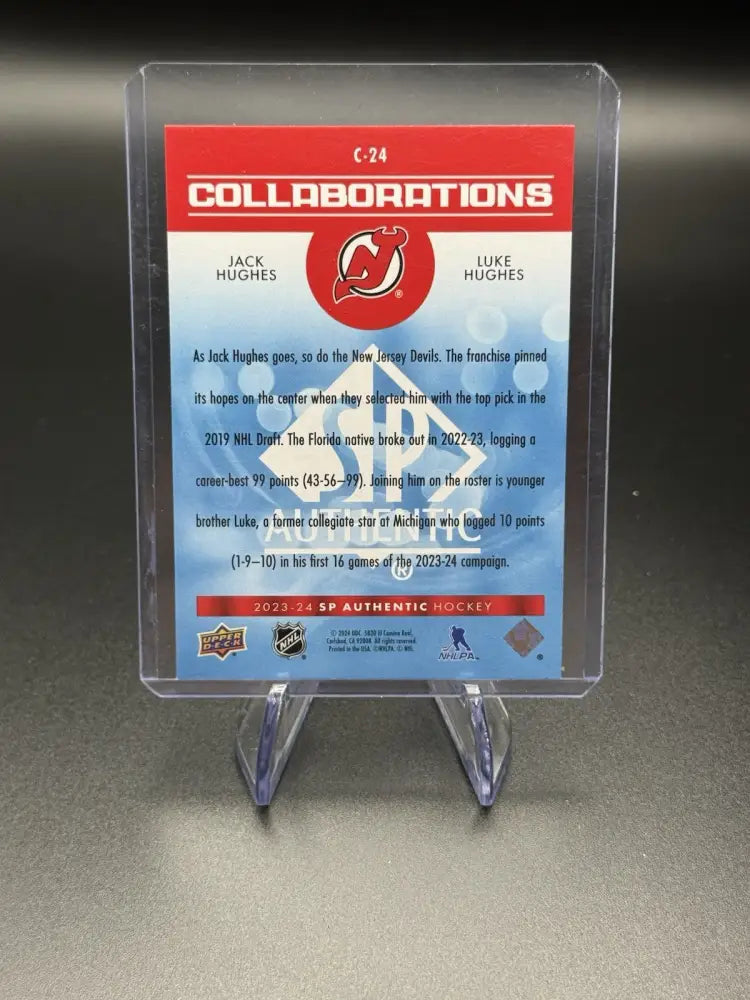 2023-24 Sp Authentic - Collaborations Jack Hughes, Luke Hughes #C-24 Blue (RC)