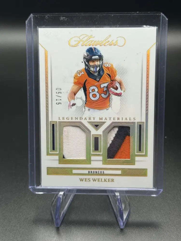2023 Panini Flawless - Legendary Materials Wes Welker #LM-WWR /15 (MEM)