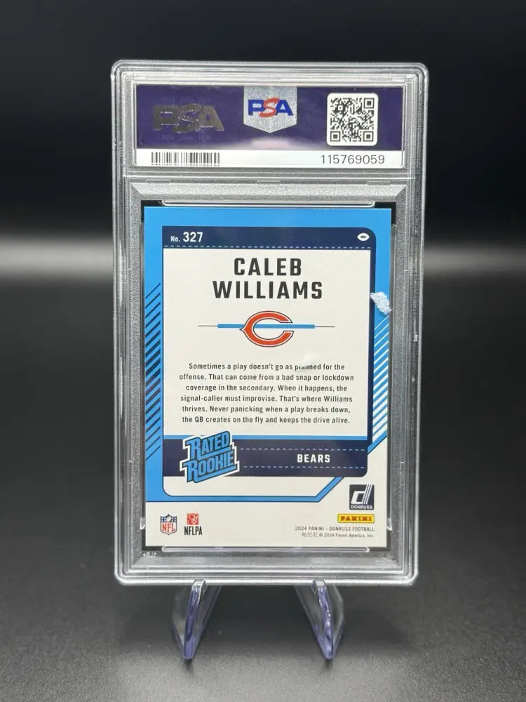 2024 Donruss Caleb Williams Rated Rookie #327 PSA 9 Mint Chicago Bears QB