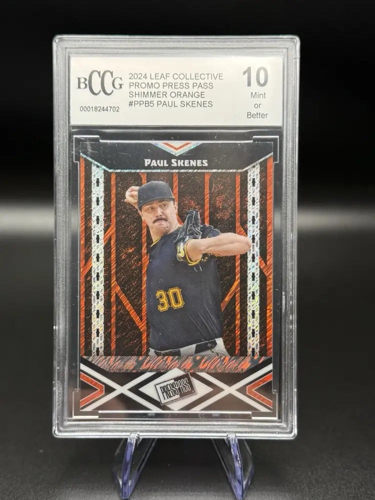 2024 Leaf Collective Promo Press Pass Shimmer Orange Paul Skenes BCCG 10 Mint