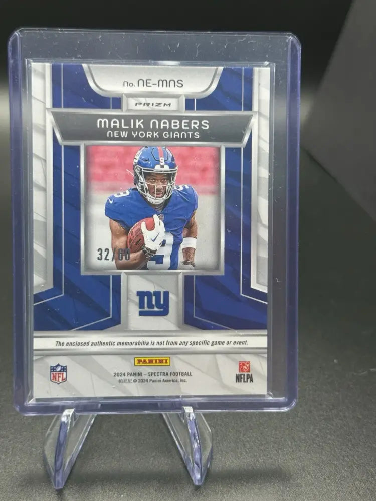 2024 Panini Spectra - Next Era Malik Nabers #NE-MNS Neon Blue Prizm /60 (MEM, RC