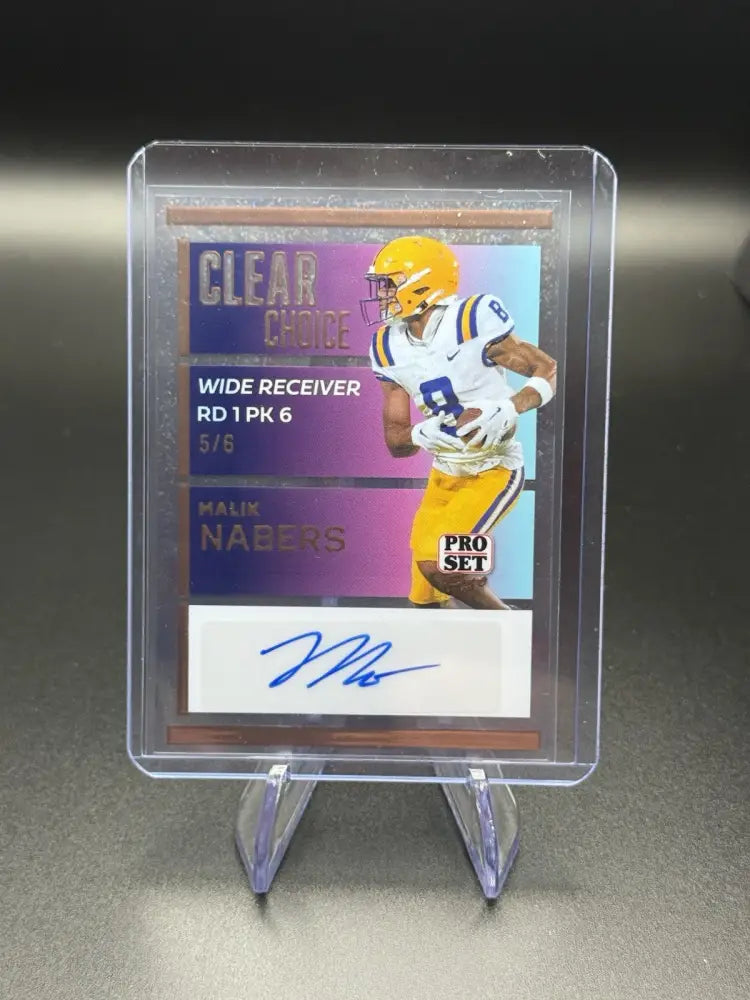 2024 Pro Set Pure Clear Choice Stardust Malik Nabers Auto 5/6 (5/6) Giants RC