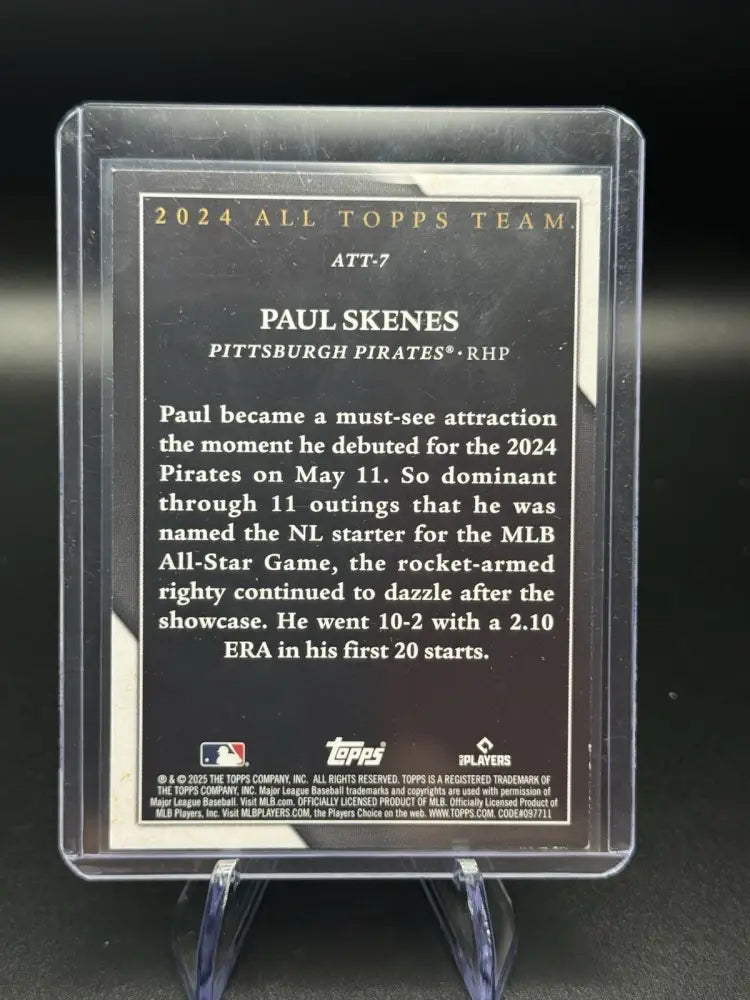 2024 Topps All Topps Team Paul Skenes Rookie Card Pittsburgh Pirates ATT-7 RHP