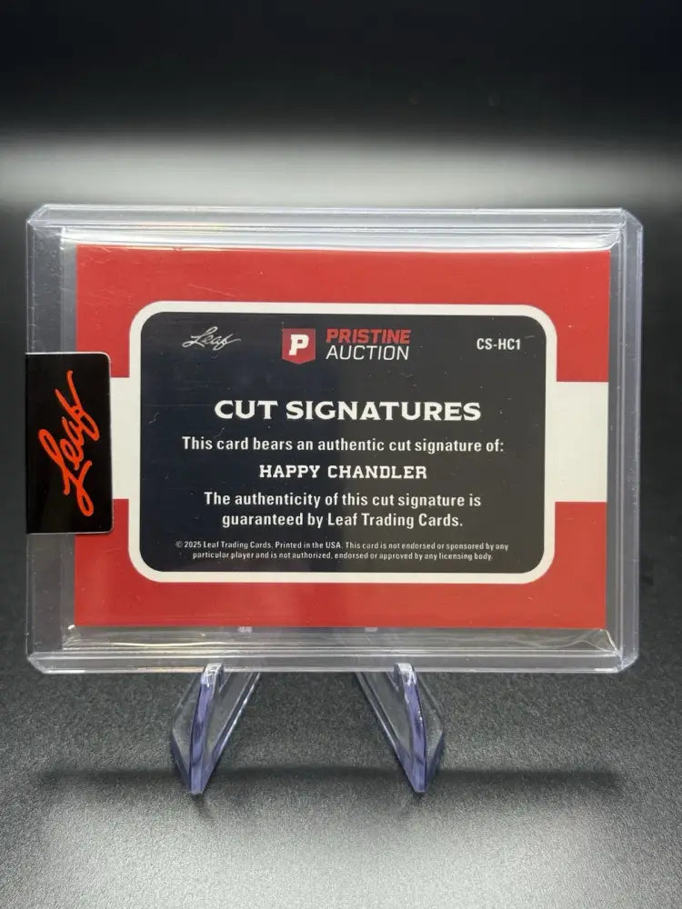 2025 Leaf Cut Signature Happy Chandler Auto HOF Commissioner Rare