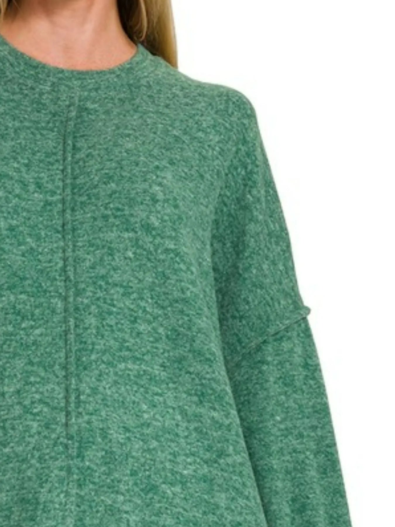 Brushed Mélange Hacci Oversized Sweater