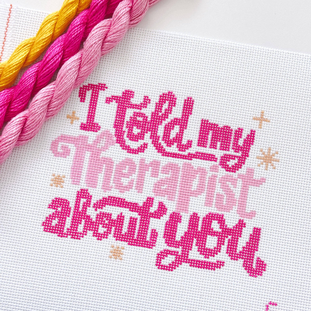 Cotswold Co Designs - Mental Health Needlepoint Canvas, Modern Cheeky Needlepoint Pillow Canvas, 13 Mesh, 9”x6” design, Snarky Needlepoint Canvas