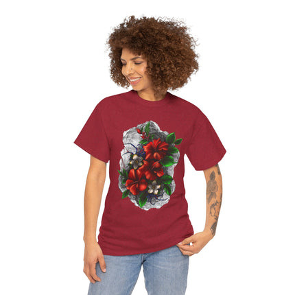 Crimson Bloom Tattoo T-Shirt – Lara Davenport x Trash Cult Supply Co. Collab (Gildan 5000)