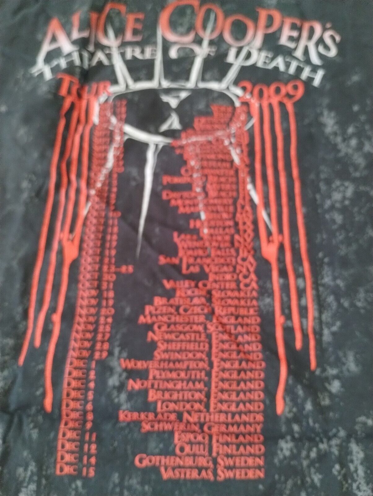 ALICE COOPER - 2009 Bloody Theatre of Death Soft T-shirt ~Never Worn~ 2XL