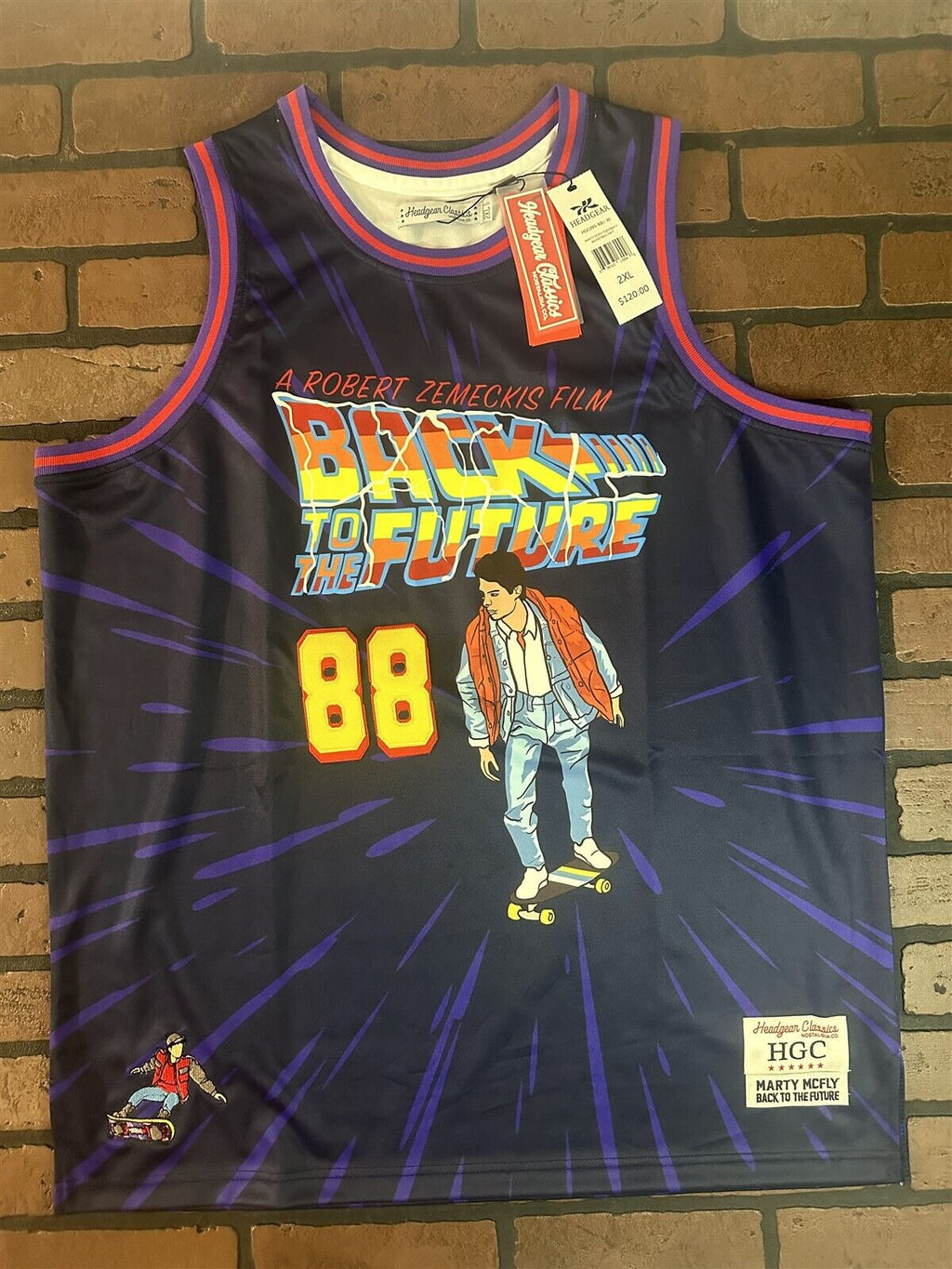 BACK TO THE FUTURE Marty McFly Headgear Classics Basketball Jersey~Never Worn