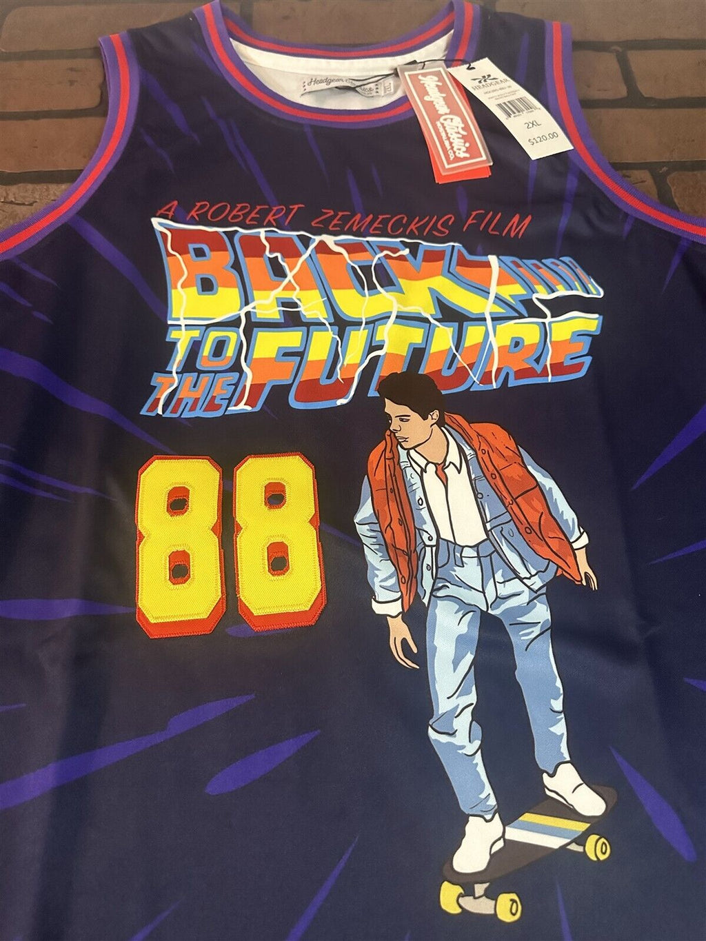 BACK TO THE FUTURE Marty McFly Headgear Classics Basketball Jersey~Never Worn