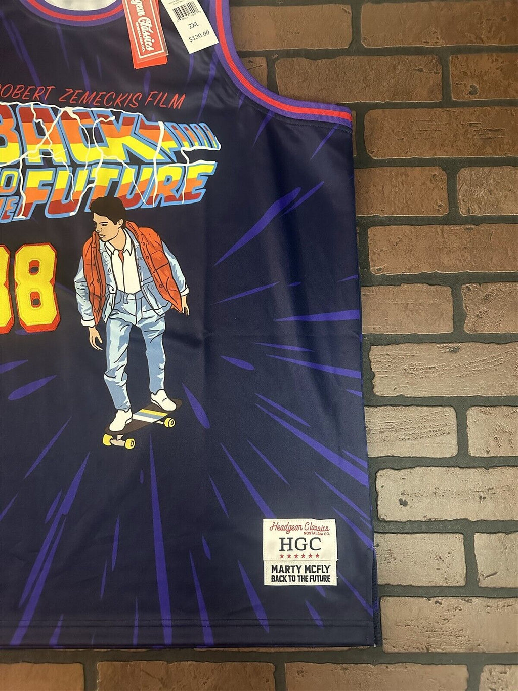 BACK TO THE FUTURE Marty McFly Headgear Classics Basketball Jersey~Never Worn