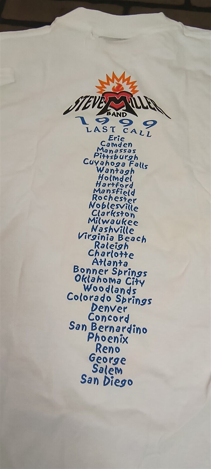 THE STEVE MILLER BAND - Vintage 1999 Winterland Last Call T-shirt ~Never Worn~XL