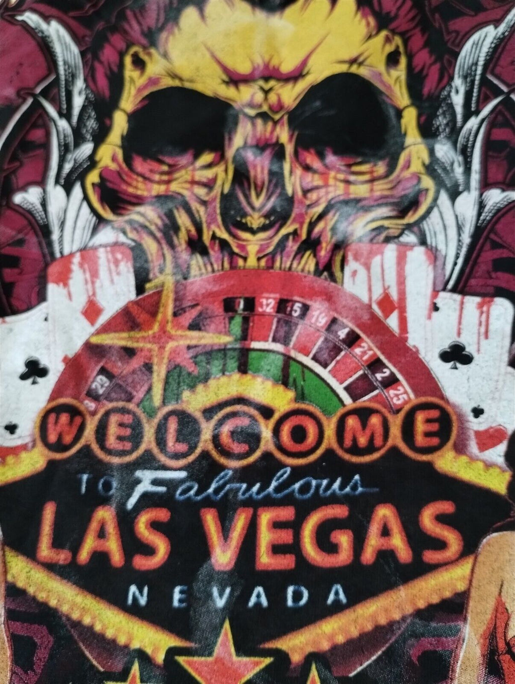 GUNS N' ROSES-2012 Distressed Welcome to Fabulous Las Vegas T-shirt ~Never Worn~