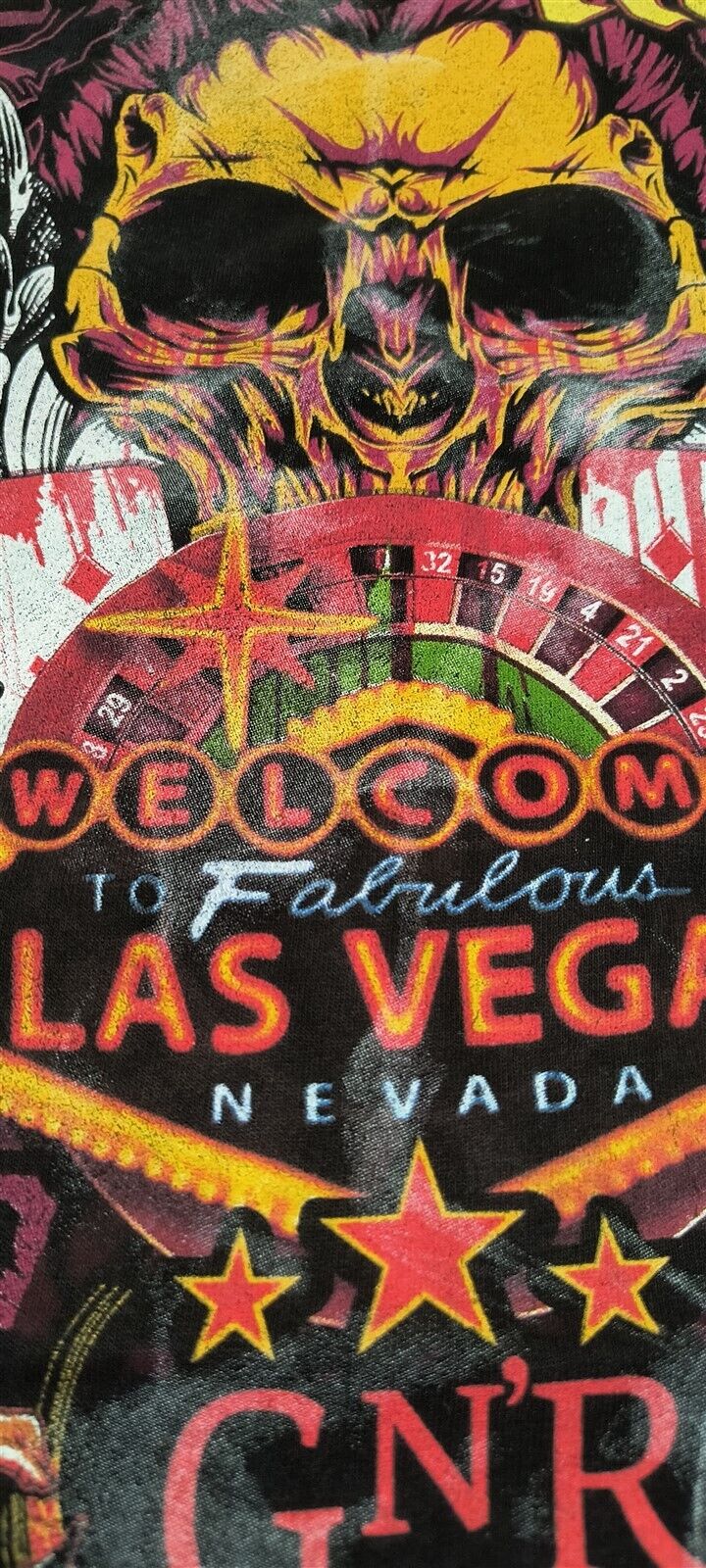 GUNS N' ROSES-2012 Distressed Welcome to Fabulous Las Vegas T-shirt ~Never Worn~