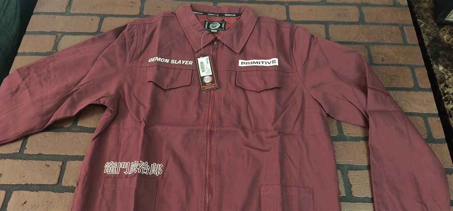 Primitive / Demon Slayer Tanjiro Maroon Utility Jacket ~Never Worn~ M L XL