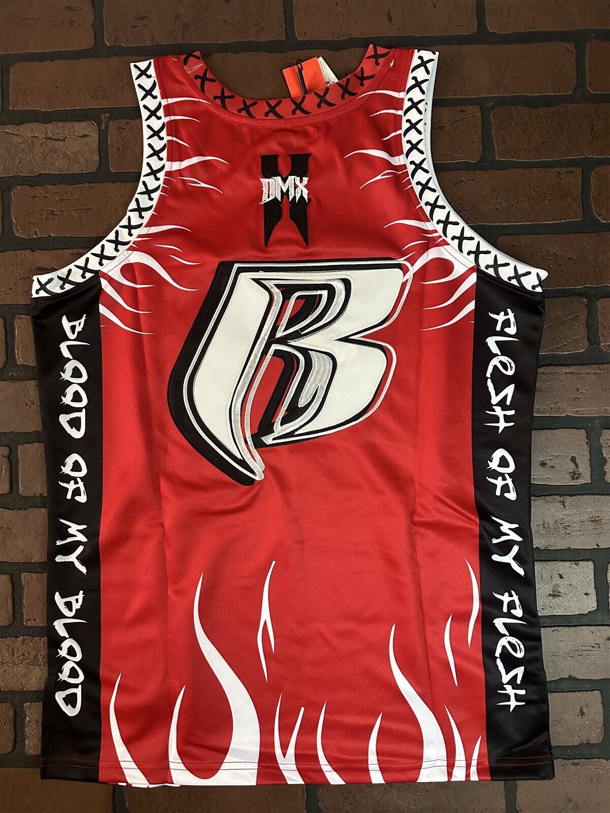 DMX-Red Dark Man X Headgear Classics Basketball Jersey~Never Worn~S M L XL 2X 3X