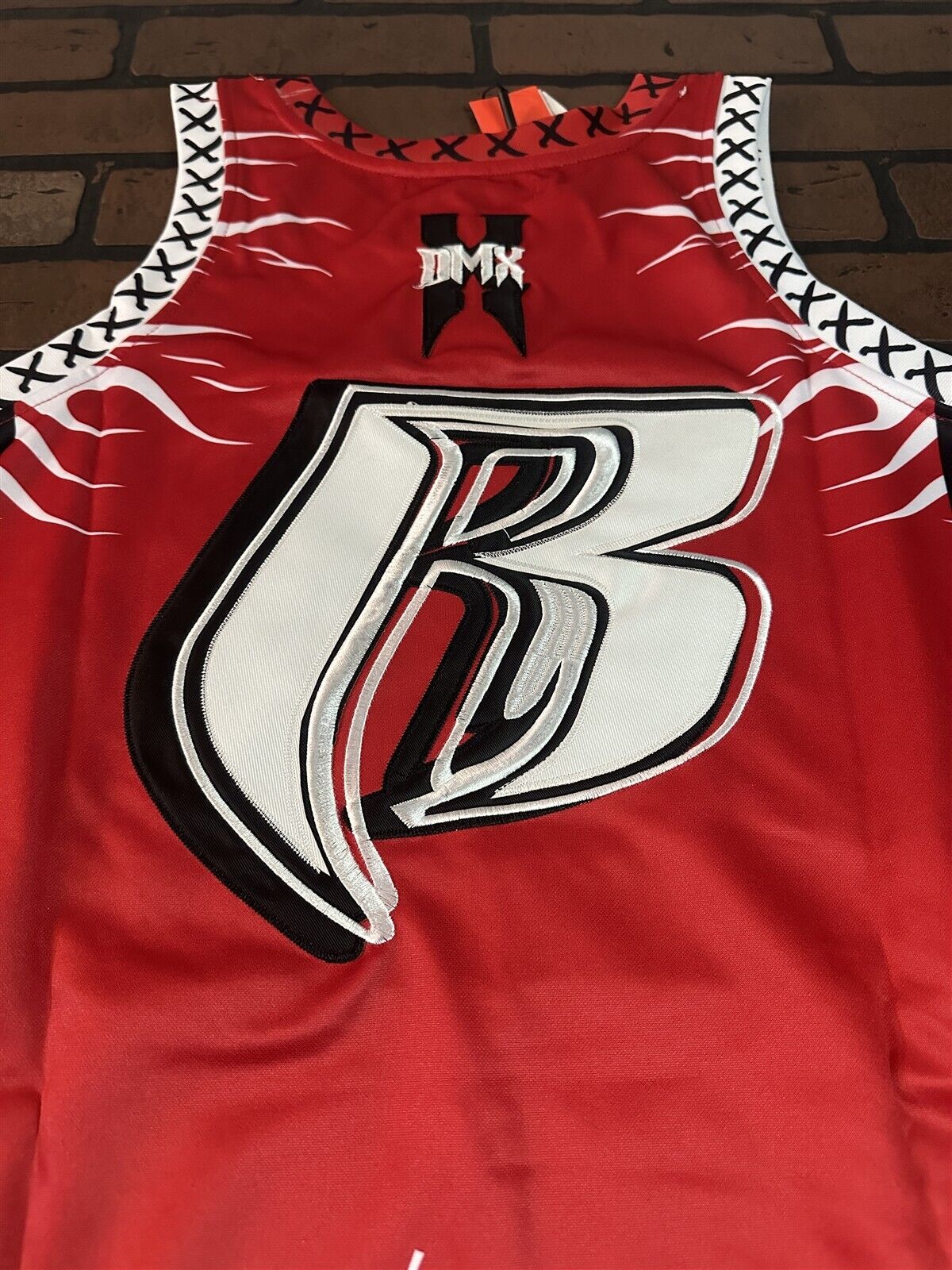 DMX-Red Dark Man X Headgear Classics Basketball Jersey~Never Worn~S M L XL 2X 3X