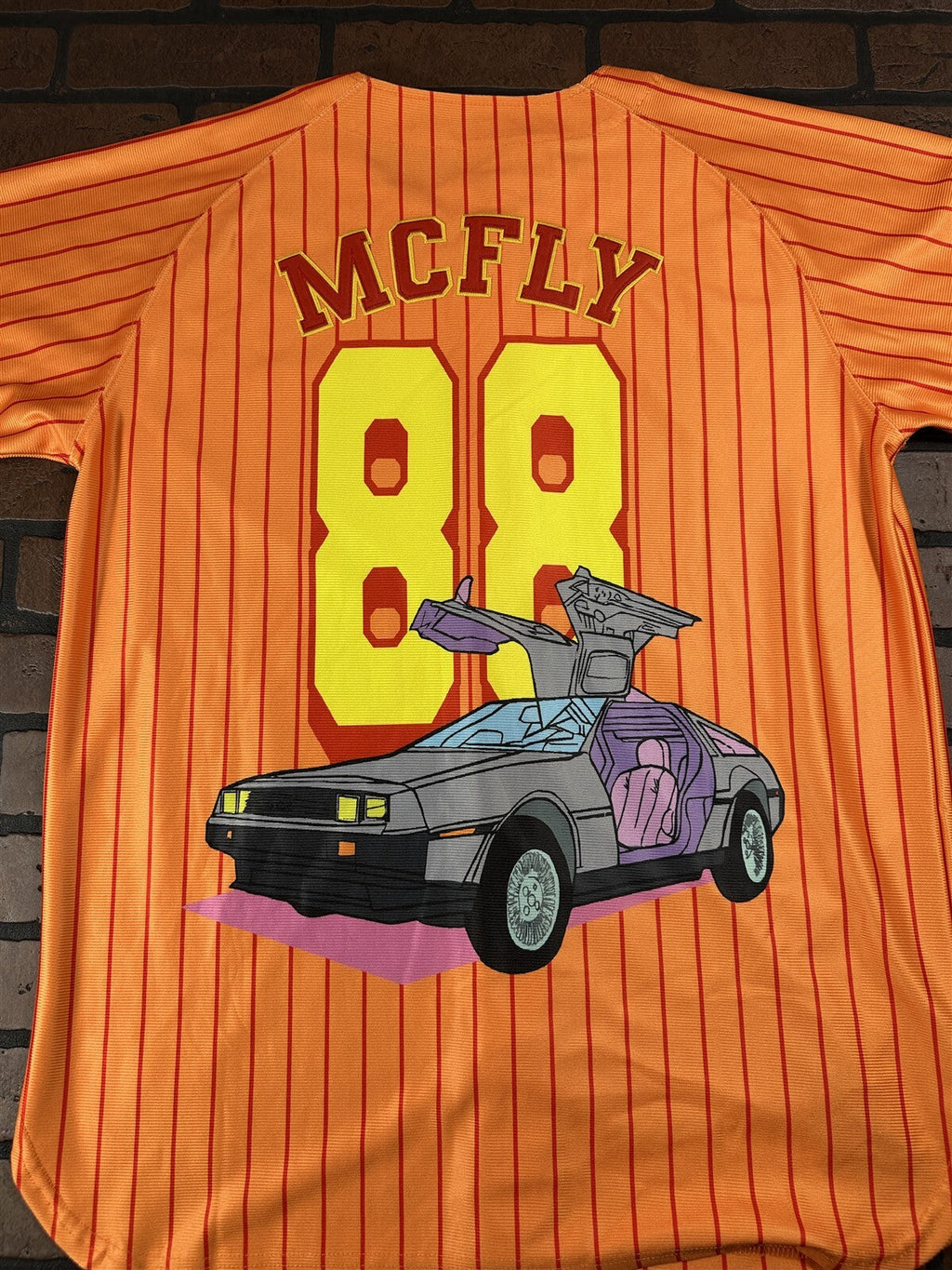 BACK TO THE FUTURE Headgear Classics Orange Baseball Jersey ~Never Worn~L XL 2XL