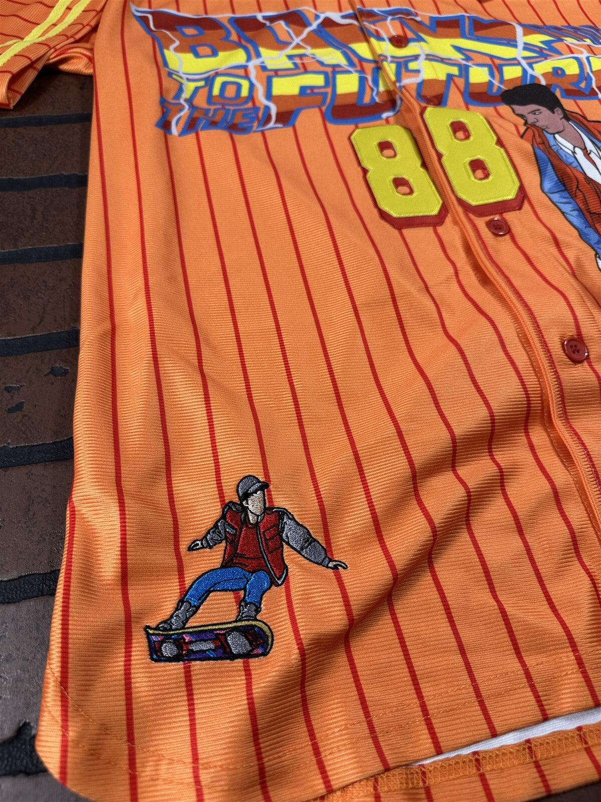 BACK TO THE FUTURE Headgear Classics Orange Baseball Jersey ~Never Worn~L XL 2XL