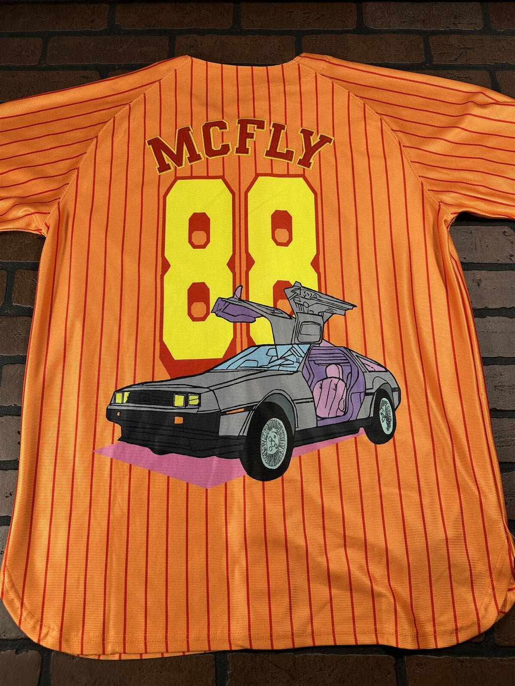 BACK TO THE FUTURE Headgear Classics Orange Baseball Jersey ~Never Worn~L XL 2XL