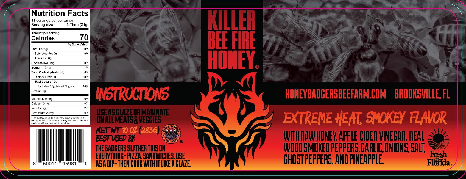 Killer Bee - Fire Honey - All Natural - Hot Honey