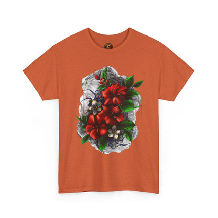 Crimson Bloom Tattoo T-Shirt – Lara Davenport x Trash Cult Supply Co. Collab (Gildan 5000)