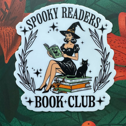 Spooky Readers Book Club Vinyl Sticker, 2.8” x 3.0”