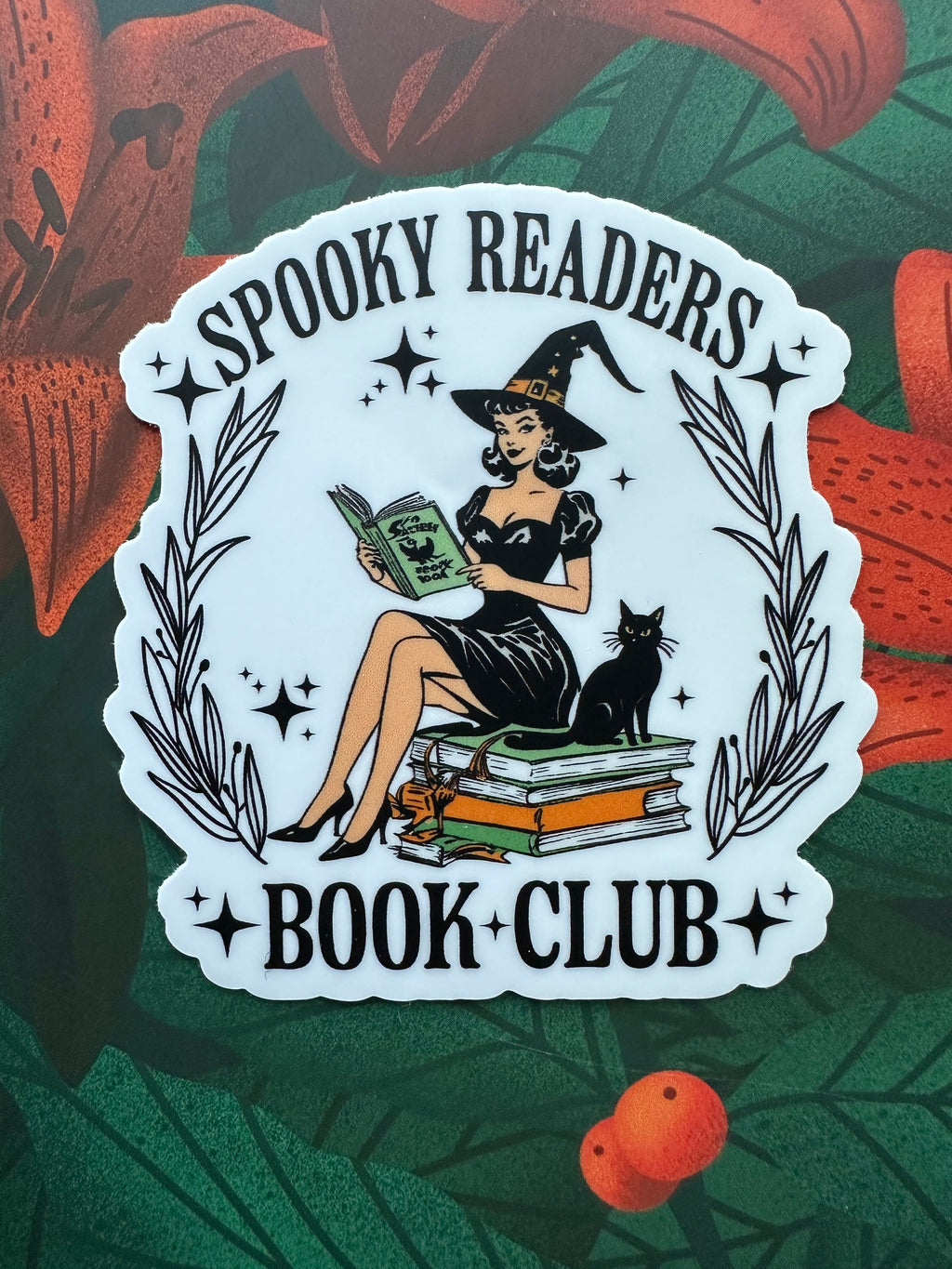 Spooky Readers Book Club Vinyl Sticker, 2.8” x 3.0”