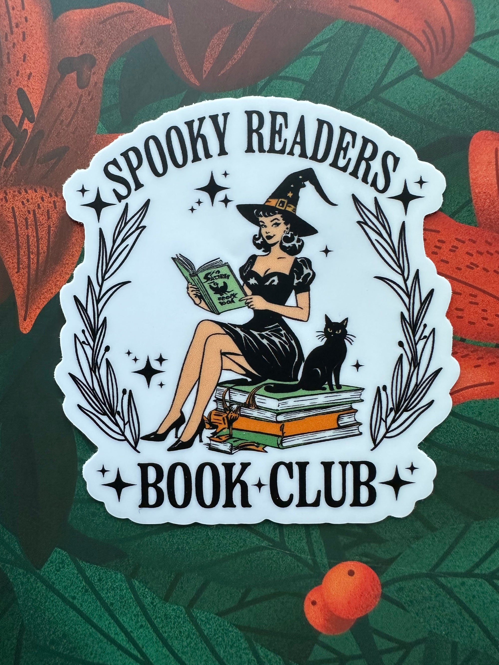 Spooky Readers Book Club Vinyl Sticker, 2.8” x 3.0”