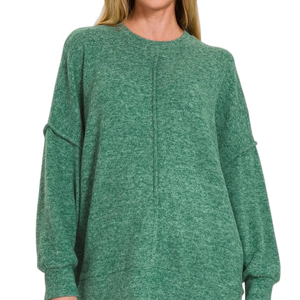 Brushed Mélange Hacci Oversized Sweater
