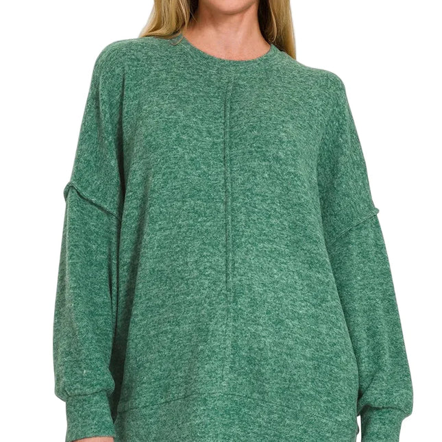 Brushed Mélange Hacci Oversized Sweater