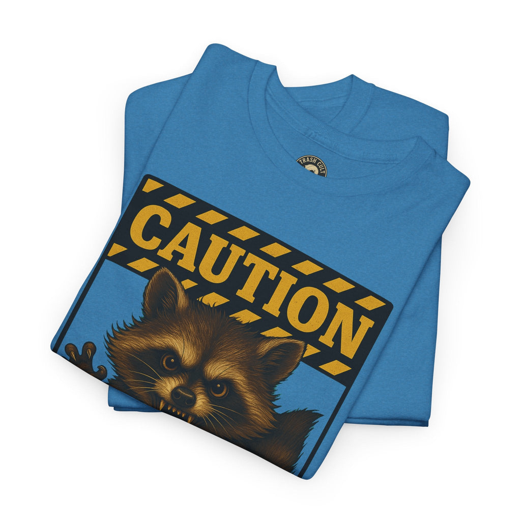 I Bite On Purpose Raccoon Warning T-Shirt – Caution Sign Style | Trash Cult Supply Co | Gildan 5000