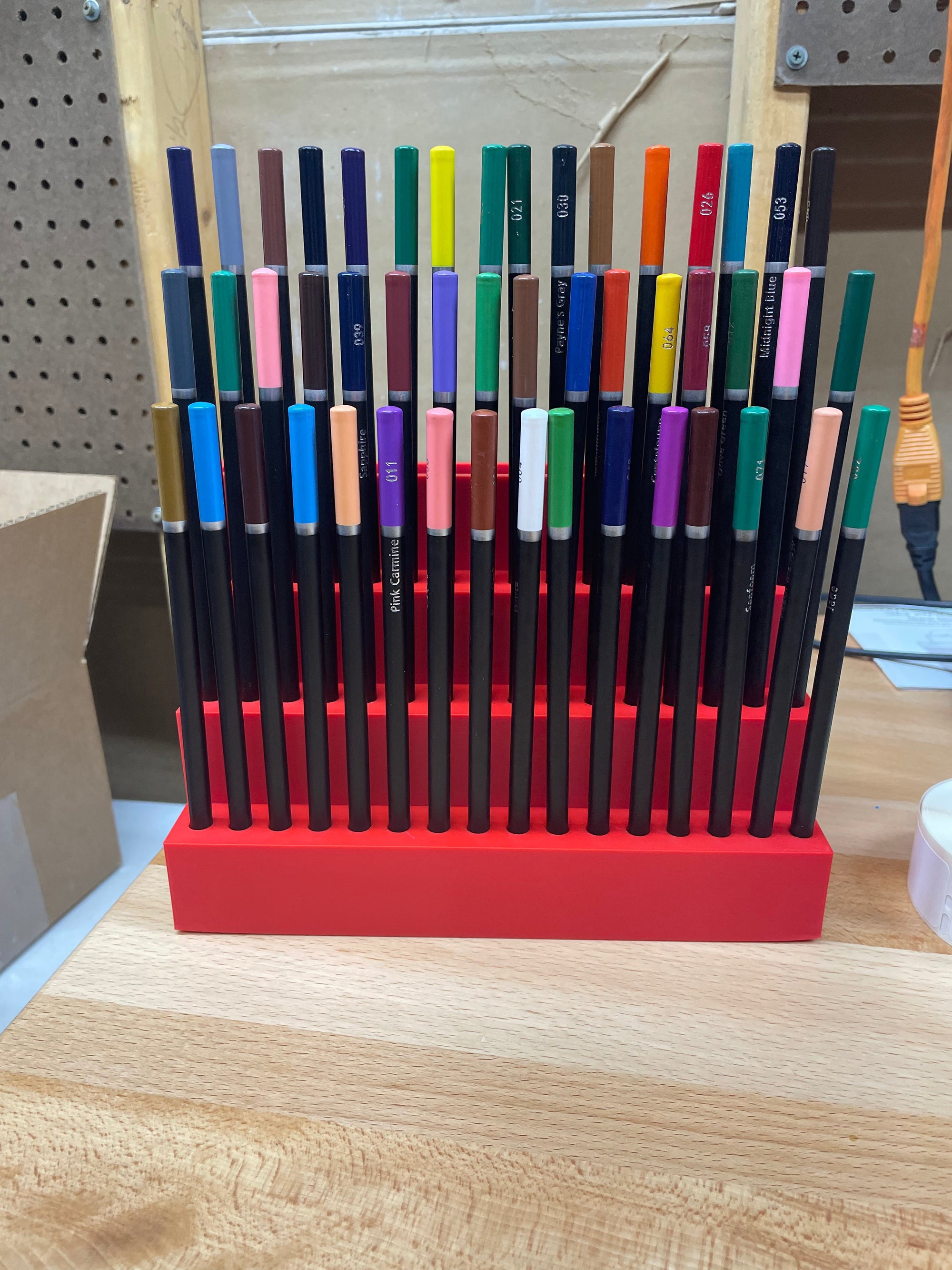 Large 48 Colored Pencil Caddy with Back Storage