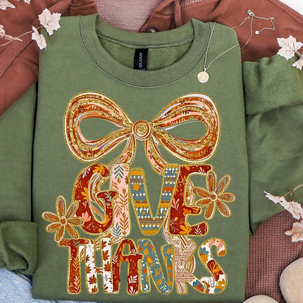 Gildan Preppy Give Thanks Sweatshirt