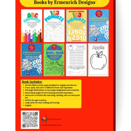 Fruit or Vegetable? Trace, Spell, and Color Various Fruits and Vegetables Activity Coloring Book