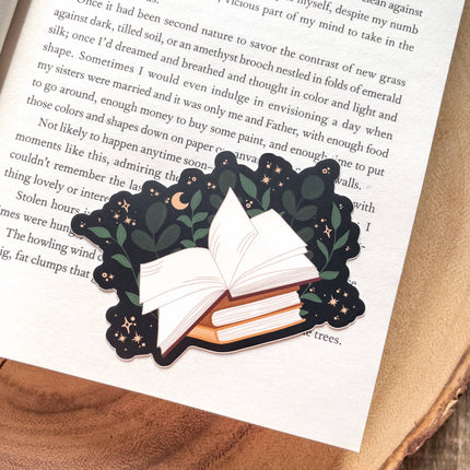 Meaggie Moos - Magical Open Book Bookish Waterproof Vinyl Sticker